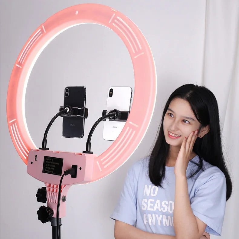 Hot Selling RL-18C 18 Inch LED Ring Light Photographic Lighting for Makeup & Camera Phone with Stand & Hot Shoe 45cm ≥ 200 cm 18inch Tidesmit