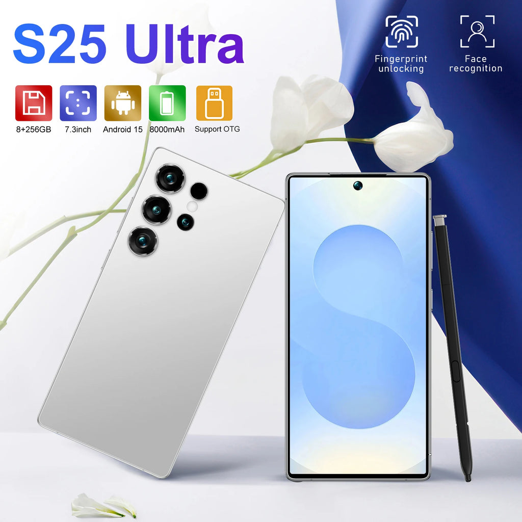 2025 New Design S25 Ultra 8GB+256GB 5G Smart Phone 7.3-Inch 48MP+108MP  10 Android 14 Smartphone - Tidesmit