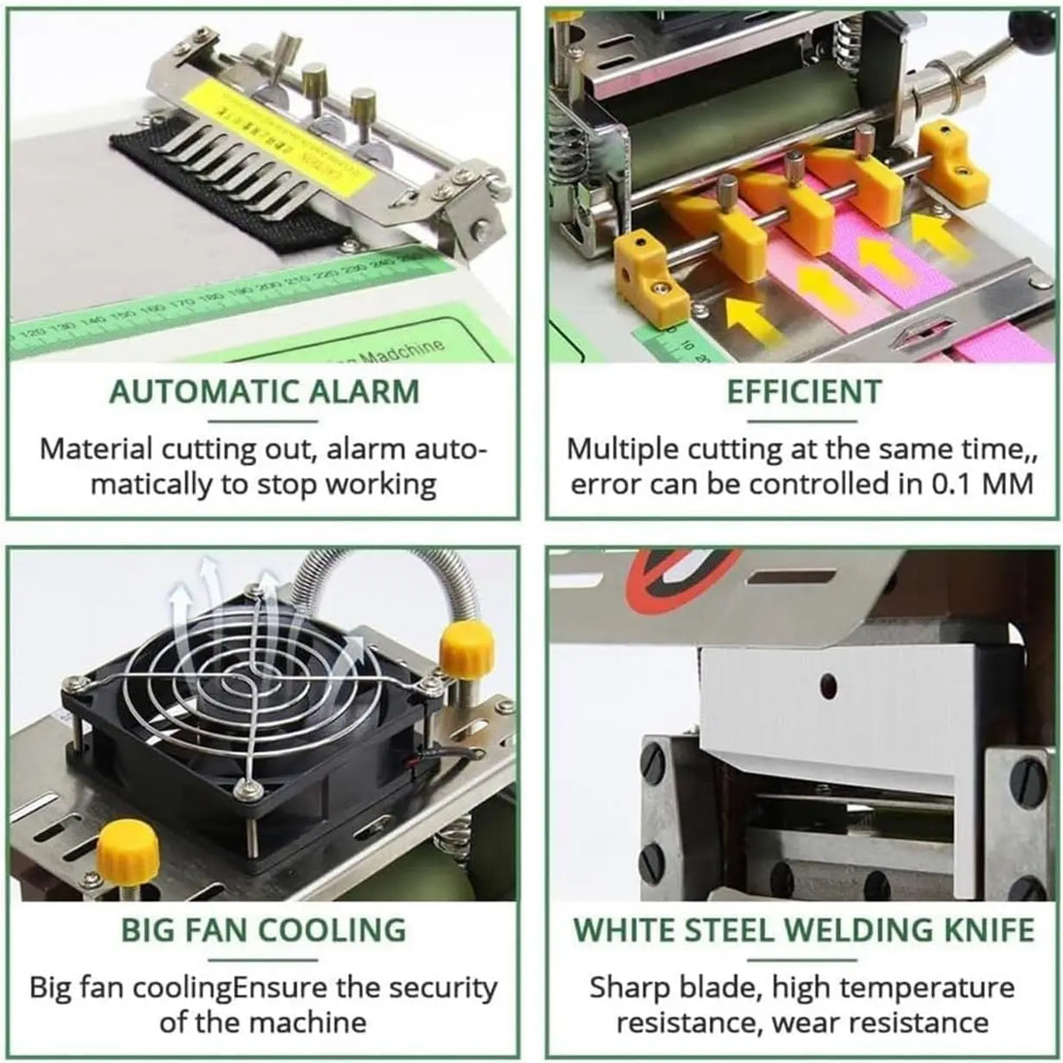998 Factory Supply Small Automatic Computer Cold and Hot Cutting Machine for Tapes Webbing Ribbon Rope and Elastic Band