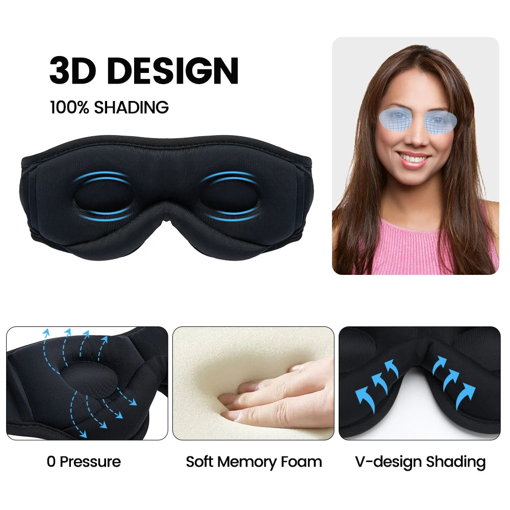 Bluetooth Sleep Mask Wireless Headphones - Ergonomic Side Sleeper Design Tidesmit