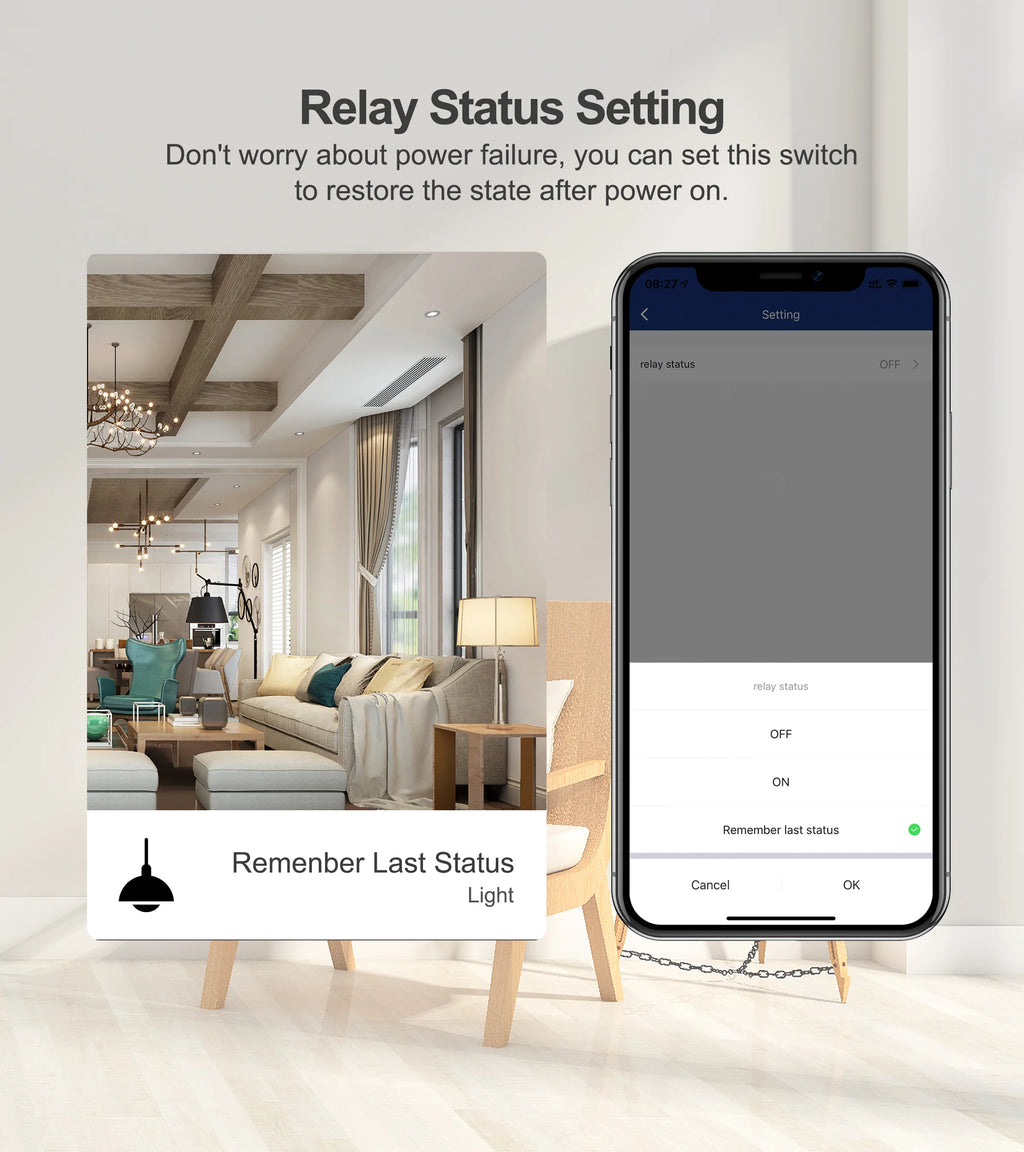 GIRIER Tuya ZigBee 3.0 Smart Switch Module No Neutral Wire Required Smart Home DIY Light Breaker Works with Alexa Google Home