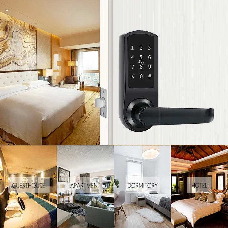 Multiple Entry APP Keypad Code Key RDID Card Systems Smart Home Devices Smart Door Lock Keyless Deadbolt Lock Tidesmit