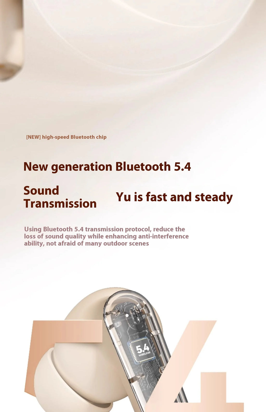 For Bluetooth In-Ear Headset LED Battery Wireless Noise Reduction Long Endurance High Sound Quality for Sports Running Tidesmit