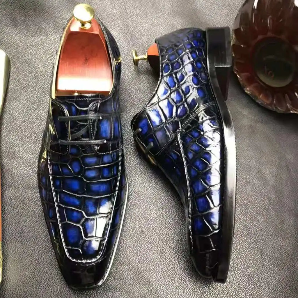 Stylish Genuine Crocodile Leather Shoes Men Formal Alligator Leather Customize Italian Shoes Goodyear Luxury Dress Men's Shoes