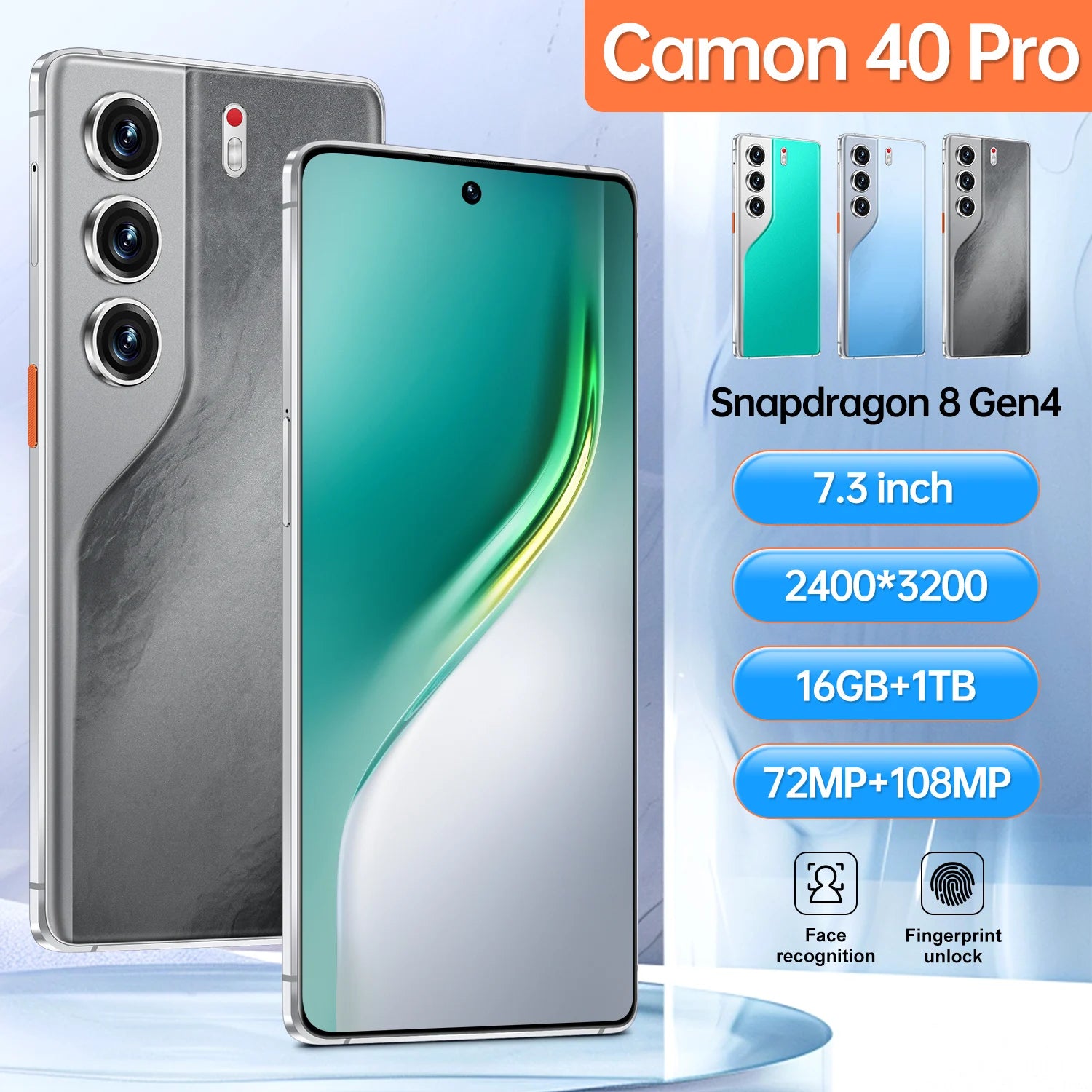 Camon 40 Pro 5G Smartphone: 16GB RAM, 1TB Storage - Black Tidesmit