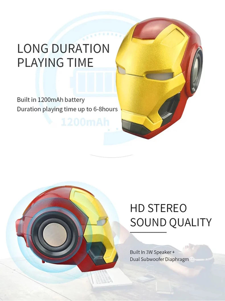 Wireless Cartoon Creative Gift Robot Radio Subwoofer Small TWS Speaker Sound Box Iron Man Wireless bluetooth Speaker My Store