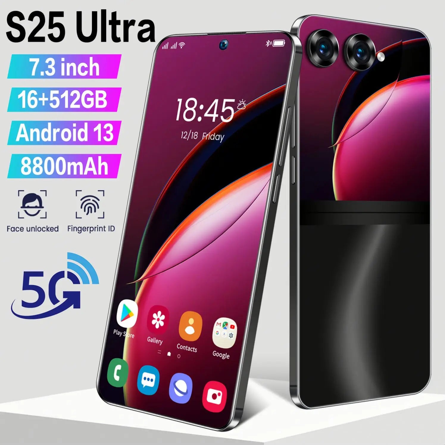 2025 New Design Fold S25 Ultra+ 5G Cell Mobile Phone 14+514GB Huge Memory Android 14 Hot Selling S Fold 24 Smart Phone - Tidesmit