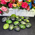Hot Selling Rare High Quality Healing  Stone Oval Green Opal Palm Stone for Home Decoration Gift