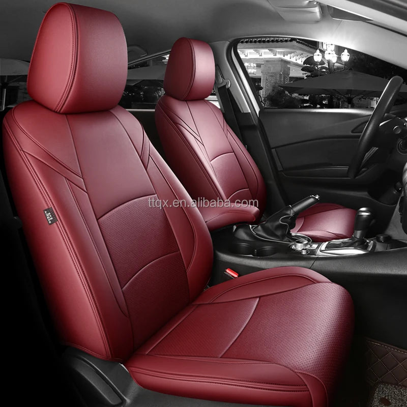 Hot Sale Car Seat Covers for Mazda 3 2014-2024 Full Set Luxury Leather Car Accessories Waterproof Car Seat Protector