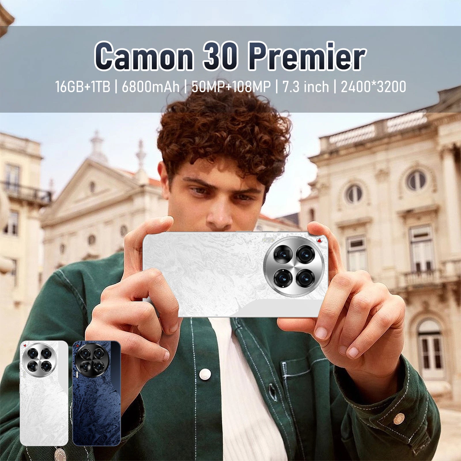 Tecno Camon 30 Pro 5G smartphone with Android 14 and LED display, ideal for business use with face unlock