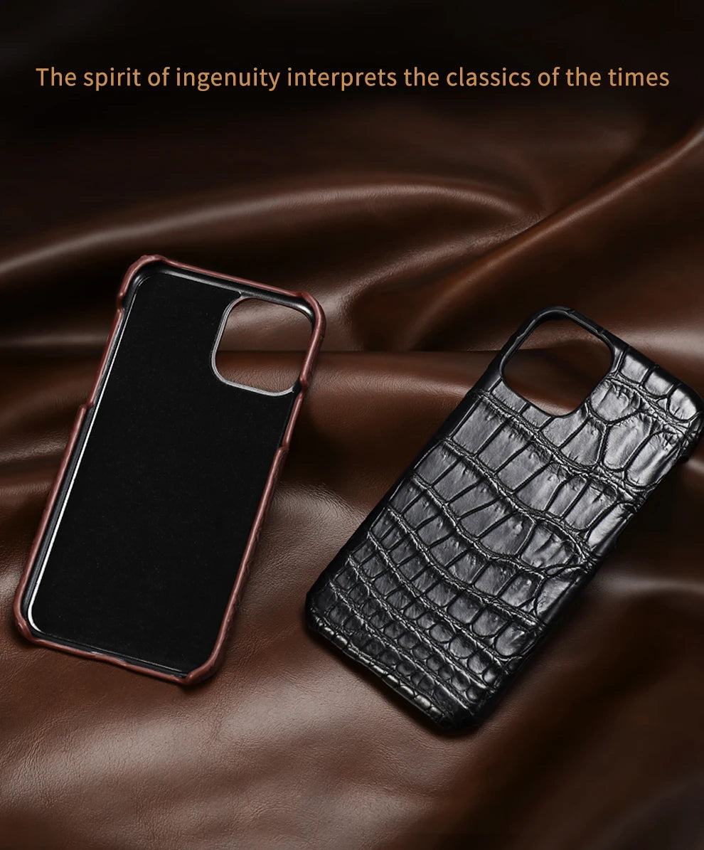 Crocodile Leather iPhone Case: Military-Grade Shock Protection Tidesmit