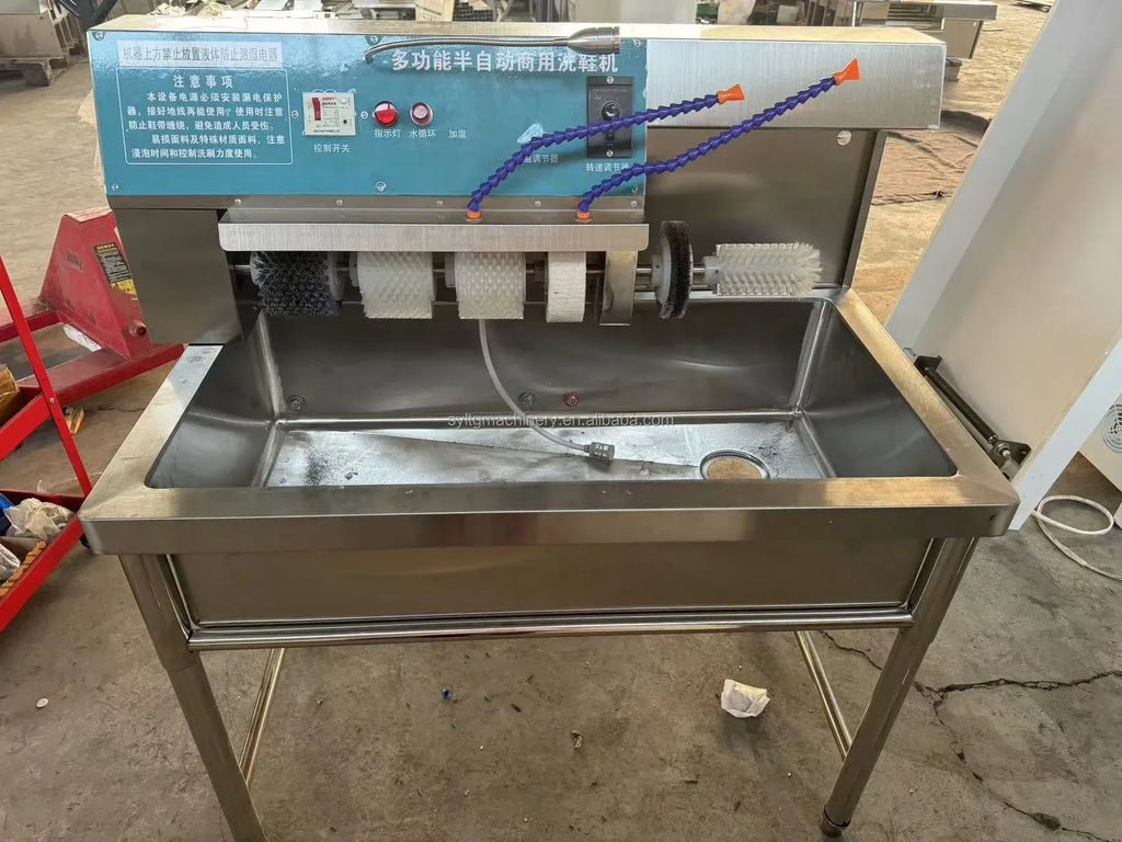 Commercial Shoe Washing Machine with Active Brush Rollers