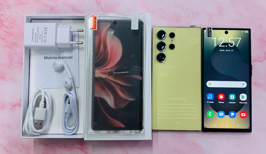 S25 Ultra 5G Smartphone: 22GB RAM, 2TB Storage, Unlocked Mobile Yellow 22G+2TB Tidesmit