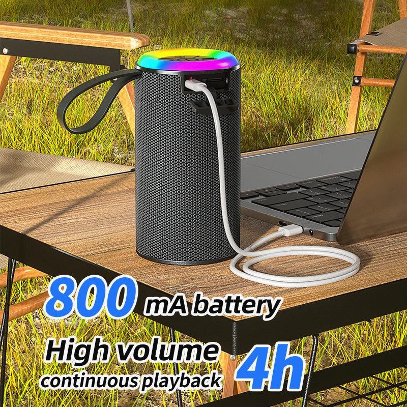 Bluetooth Speaker -High Quality Portable Wireless RGB LED Subwoofer Speakers Outdoor Use Mini Bluetooth Speaker