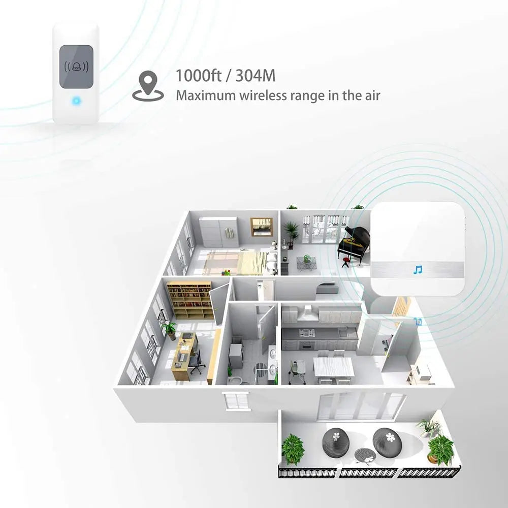 Universal 433MHz Wireless WIFI Smart Video Doorbell Chime Indoor Music Receiver 52 Melodies 4 Levels Volume for Smart Doorbells