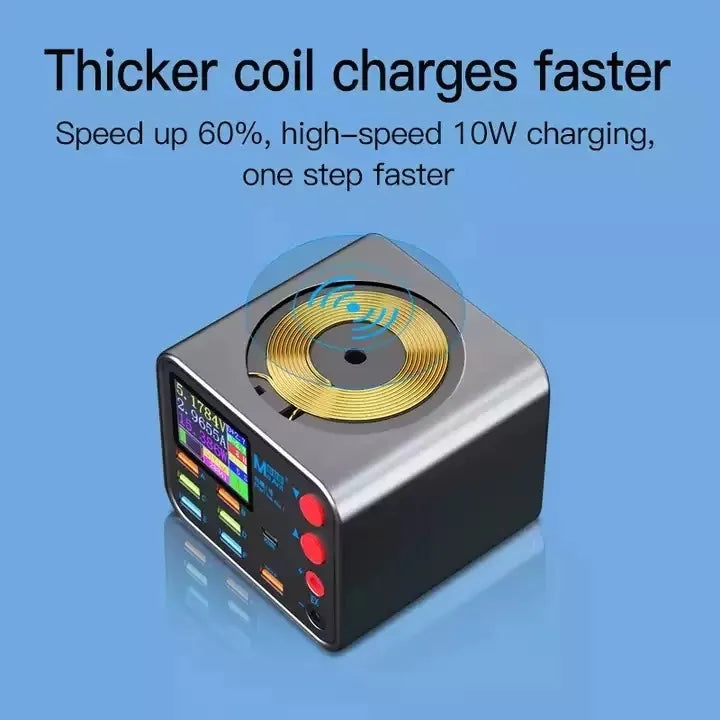 Maant Dianba No.1 Multifunctional 8-port Fast Charger PD+QC3.0 Quick Charging With Wireless Charger for Mobile Phone Tidesmit