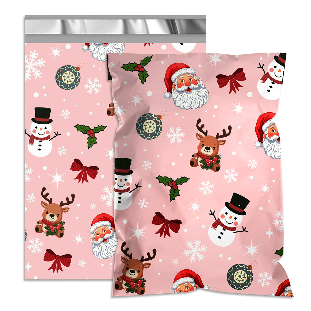 Poly Mailers 6x9 Inch 100 Pack  Christmas Printed Shipping Bags, 2.4mil Thickness Waterproof and TearResistant Mailing Envelope