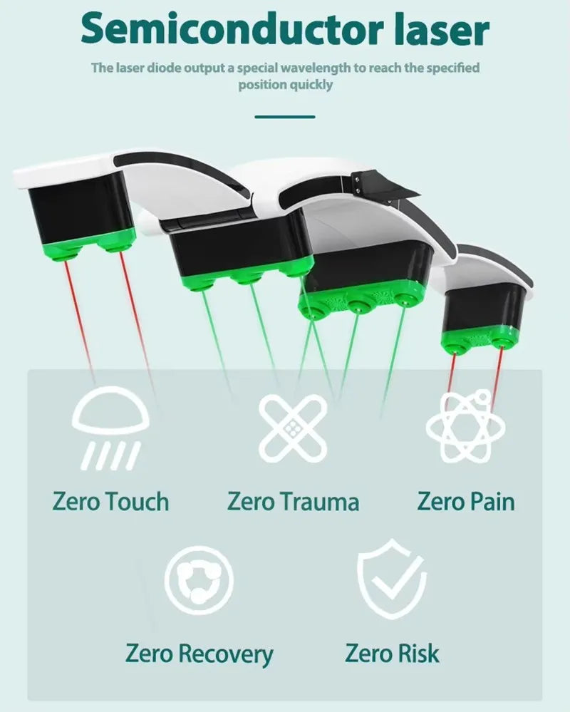 White and green LLLT fat burning laser device for painless weight loss and non-invasive body slimming technology.