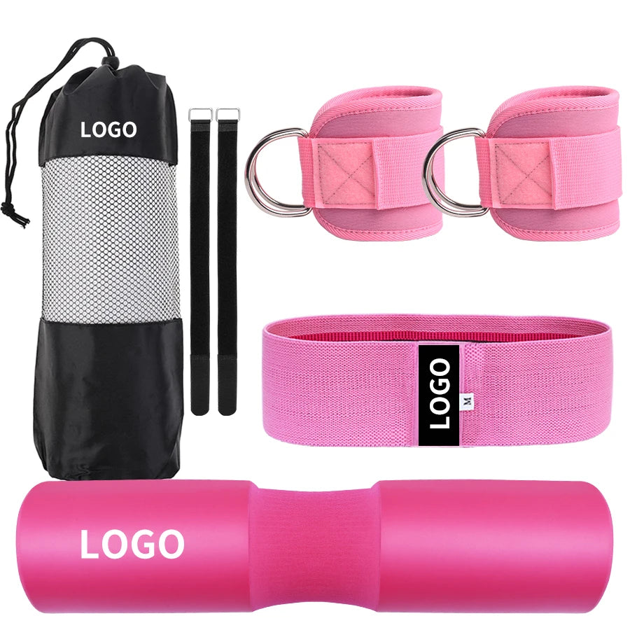 Hot Sale Custom Logo 7 PCS Pack Barbell Pad With Carry Bag Fitness Gym Accessories Tidesmit