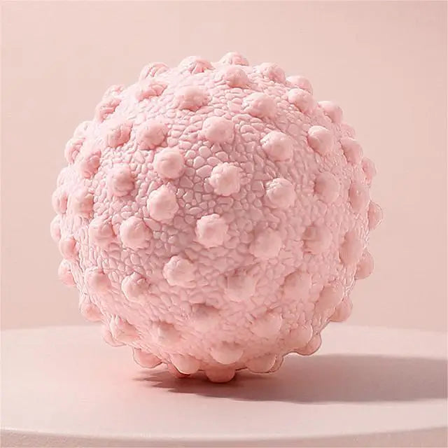 Diameter 45mm Exercise Balls Multi-functional Yoga Ball Soft TPR Relieves Soreness Spiky Yoga Massage Ball Pink Tidesmit