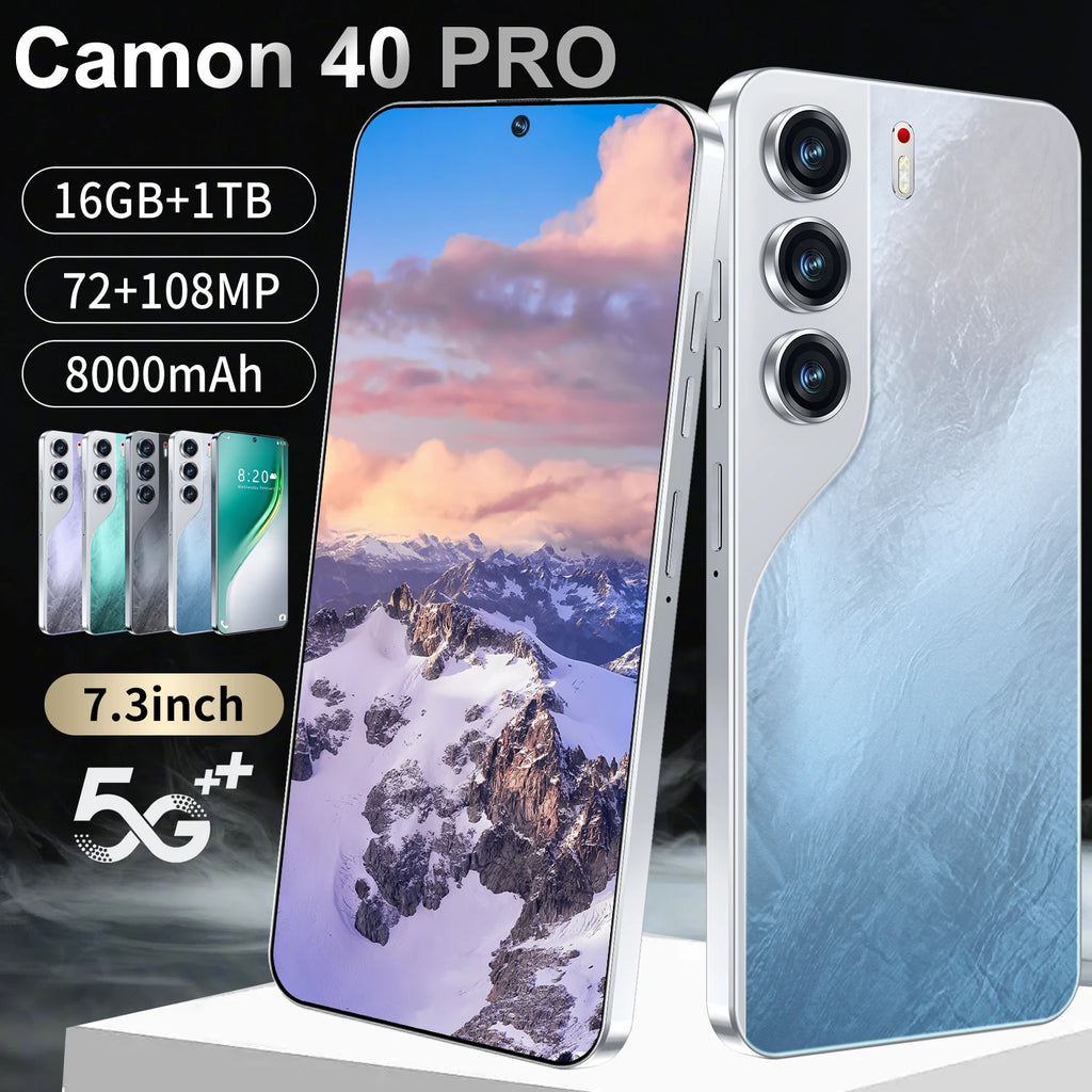 Camon 40 Pro 5G Smartphone, 1TB Storage, 16GB RAM, 7.3 Inch Display Tidesmit