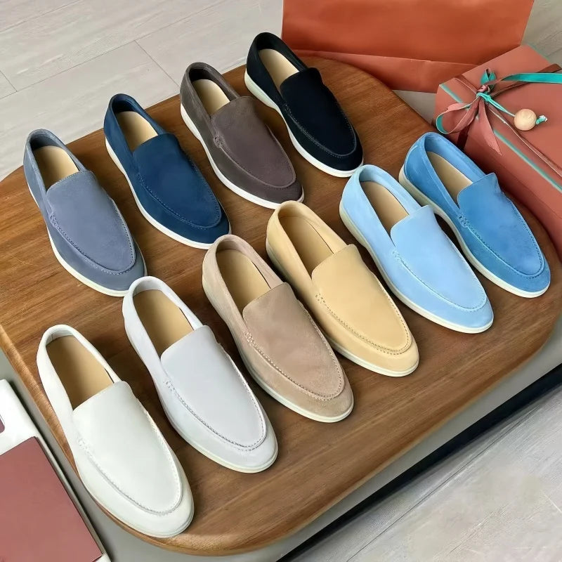 Luxury Designer LP Baotou Womens French-Style Loafers Genuine Leather Tassel Shoes Outdoor Wear Lazy-Style Breathable