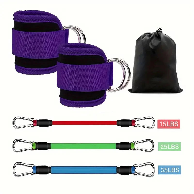 6 Piece Ankle Resistance Bands With Cuffs for Working Out Glute Leg Exercise Booty Workout Equipment Tidesmit