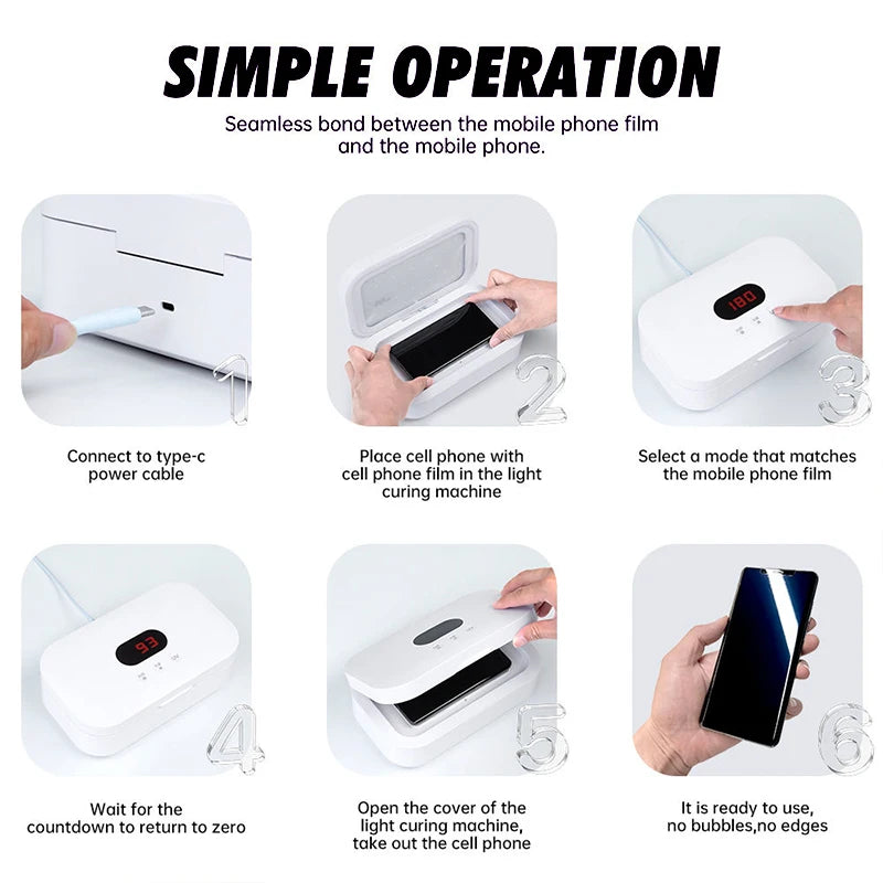 Phone Accessories UV Hydrogel Film Screen Protector UV Lamp Light Vacuum Curing Machine Tidesmit