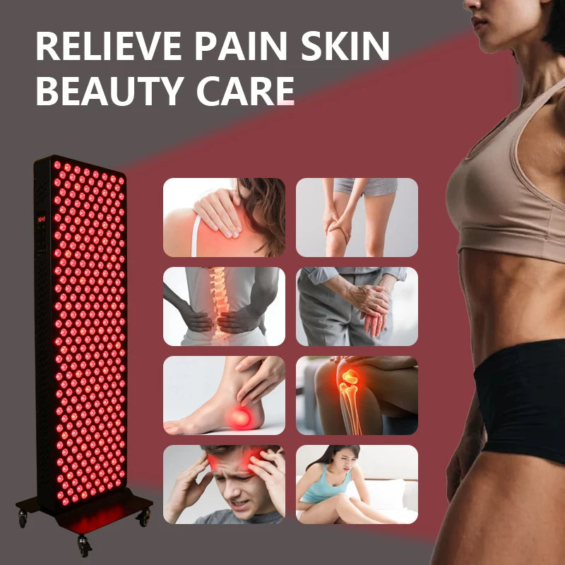 LED Red Light Therapy Panel with Stand Near Infrared Therapy Lamp Devices for Body Pain Relief and Skin Care