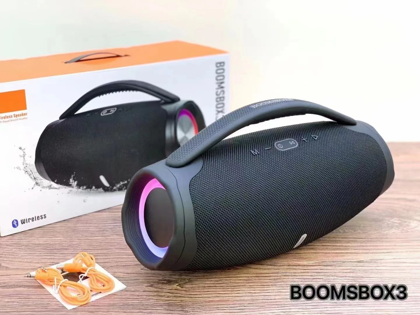 Bluetooth Speaker -40W Super Boombox3 Pro LED Portable Wireless for Blue-tooth Speaker Waterproof Column Outdoor Music Player Big Boombox 3 Battery