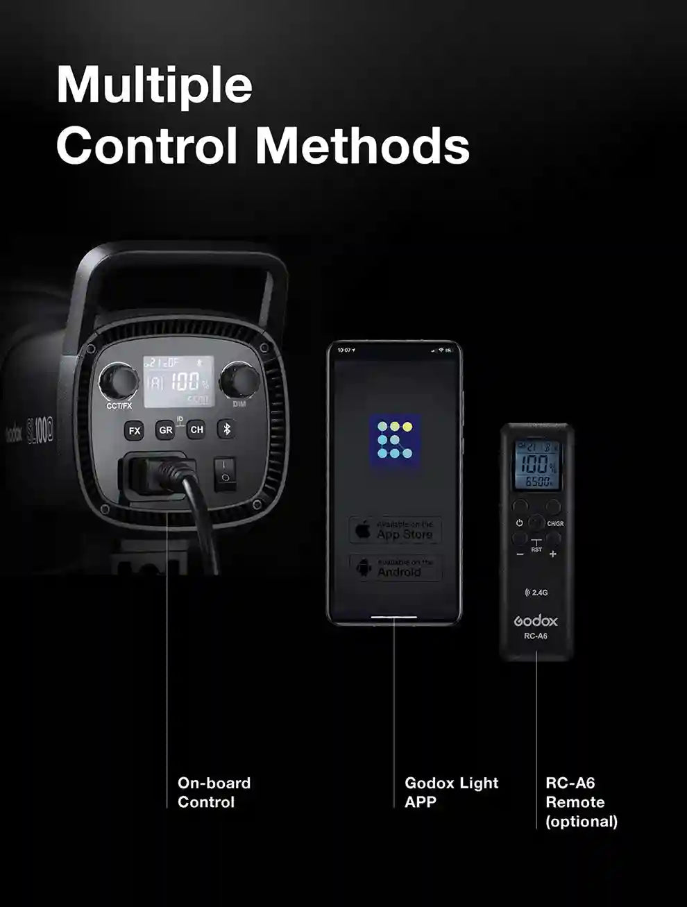 Godox SL100Bi Bi-Color LED Video Light - 100W Bowens Mount Studio Kit Tidesmit