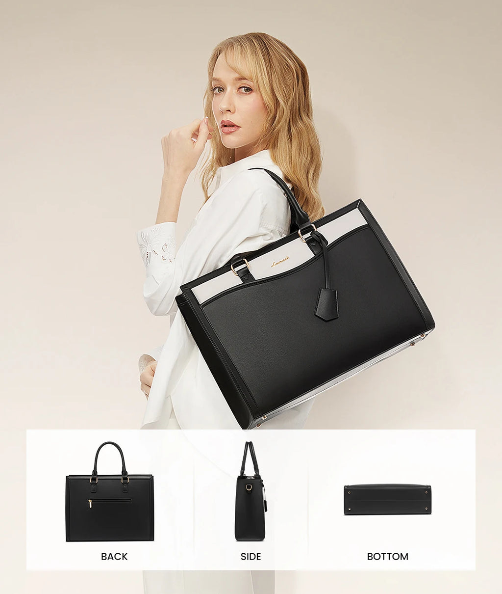 LOVEVOOK 2024 Hot Sales Business Shoulder Bag Computer Tote Bag Handbag Waterproof Luxury Customize Leather Laptop Bag for Women