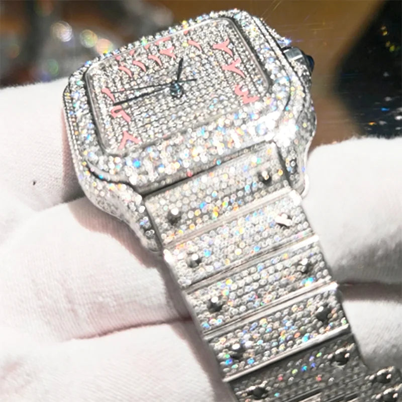 Wholesale Factory VVS Moissanite Diamond Watches Arabian Studded Wrist Iced Out Watch for Gift Hip Hop Iced Out Brand Watches