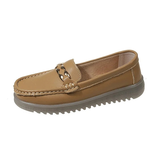 New Top Quality Ladies Shiny Low Heel Shoes Genuine Leather Classic Flat Women's Formal Loafers Customize Your logo Brand Casual