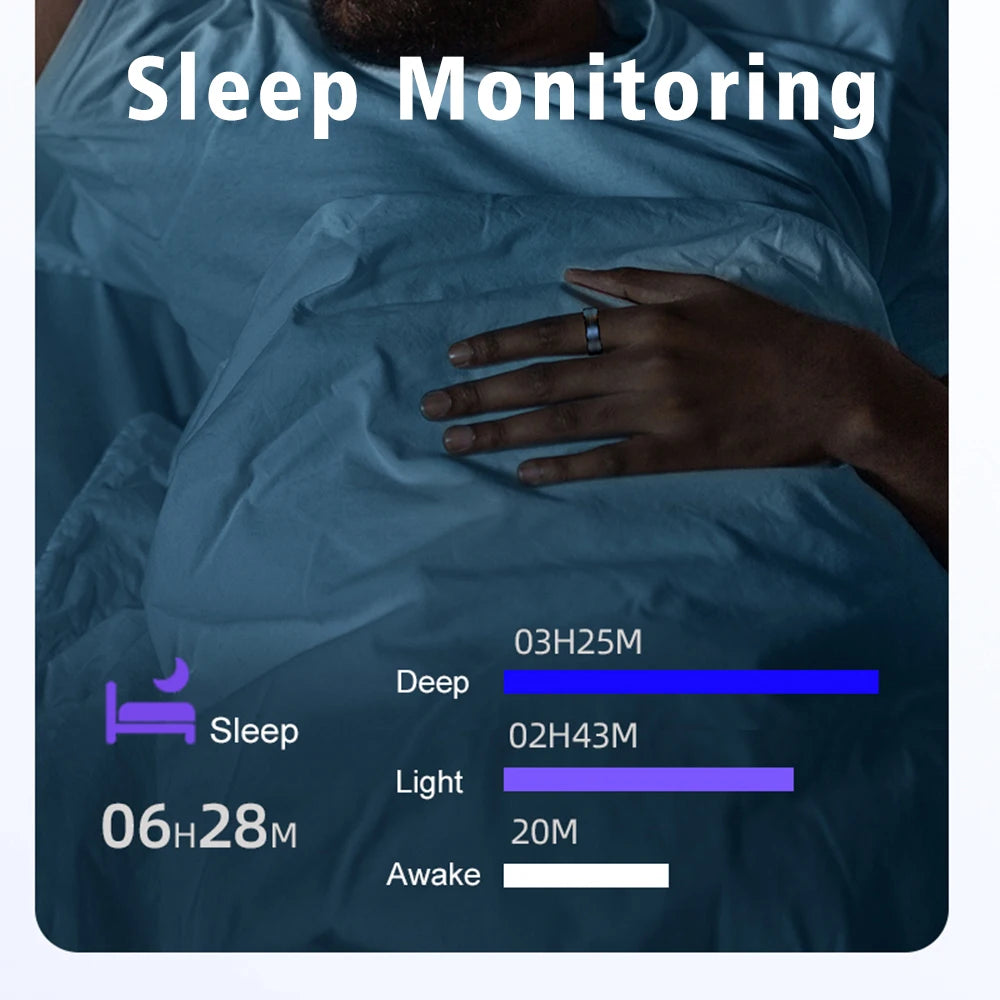 SENBONO R06 Smart Ring Blood Oxygen Heart Rate Sleep Health Tracking Smartring Wearable Devices Ring for Men Woman Couples Tidesmit