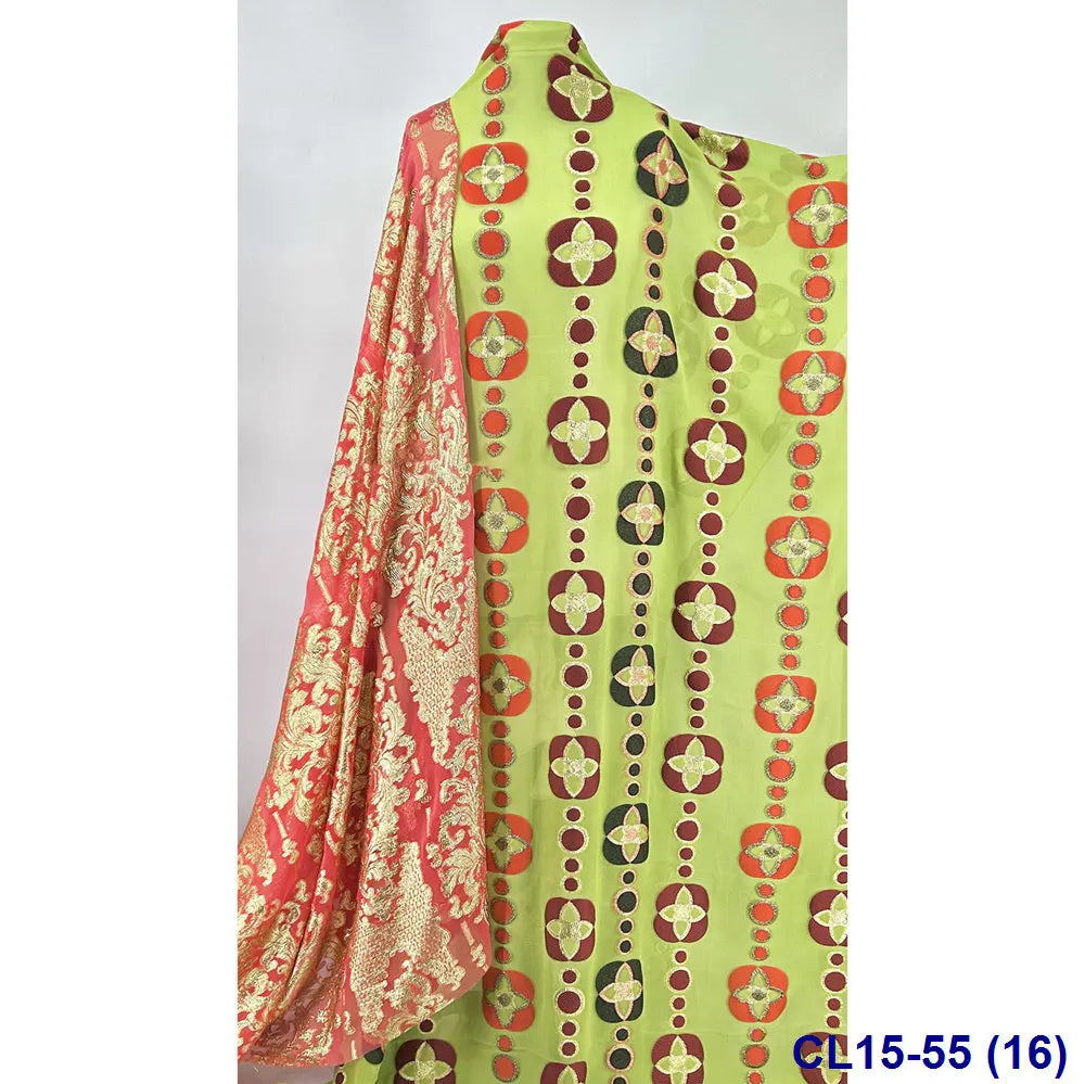 Lisami RTS Luxury Silk Fabric Elegant Multi-Color 3D Metallic Handcut for Dresses Weddings and Curtains