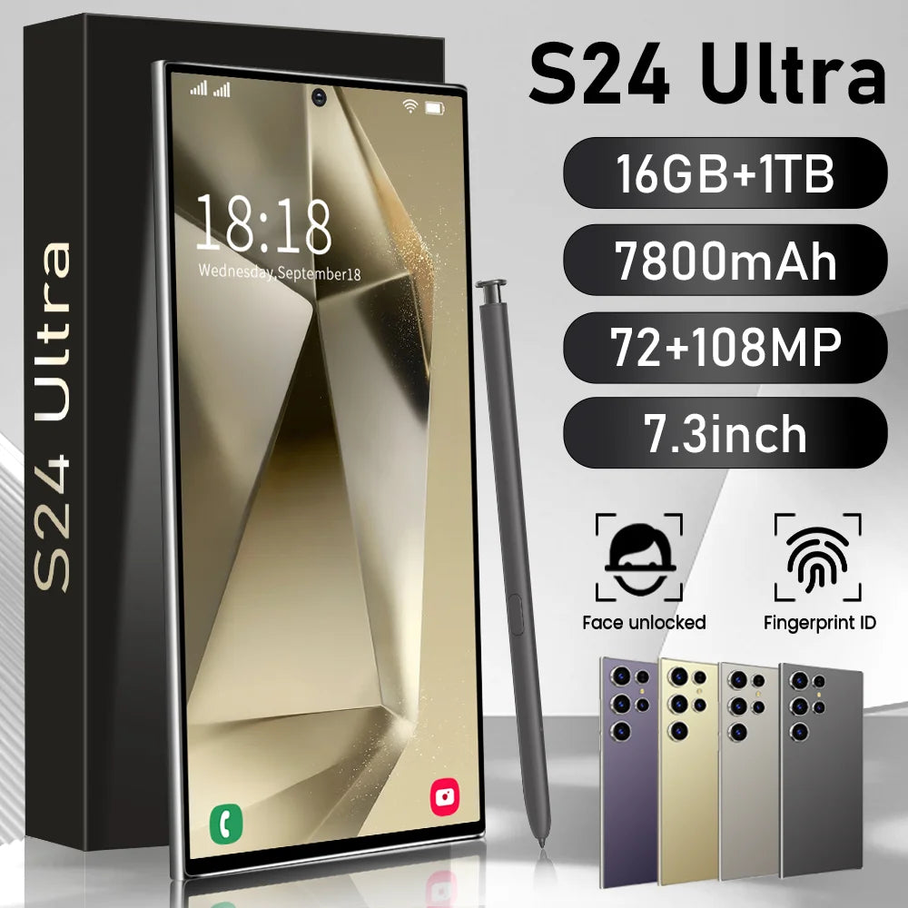High Quality Original S24 Smartphone S24 Ultra Smart Phone Unlocked 4g 5g Cellphone 7.3inch - Tidesmit
