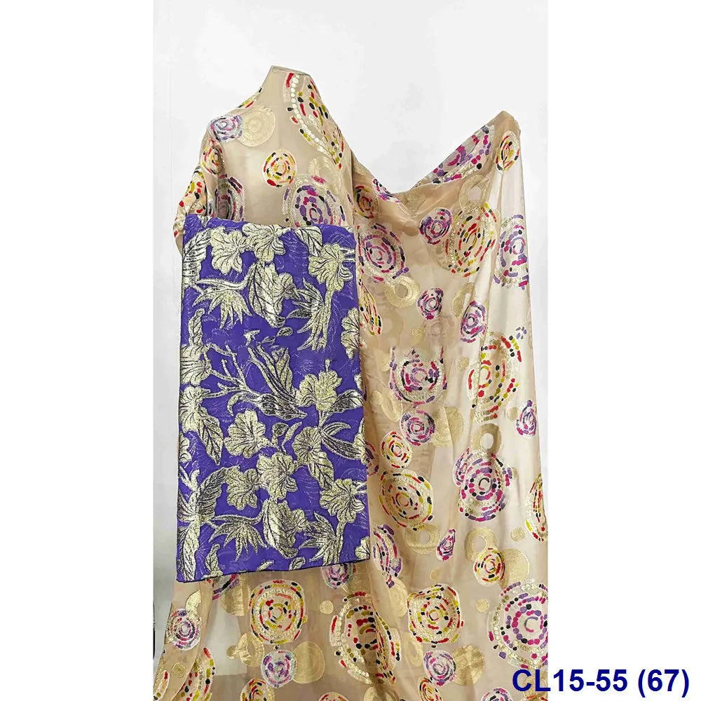 Lisami RTS Luxury Silk Fabric Elegant Multi-Color 3D Metallic Handcut for Dresses Weddings and Curtains