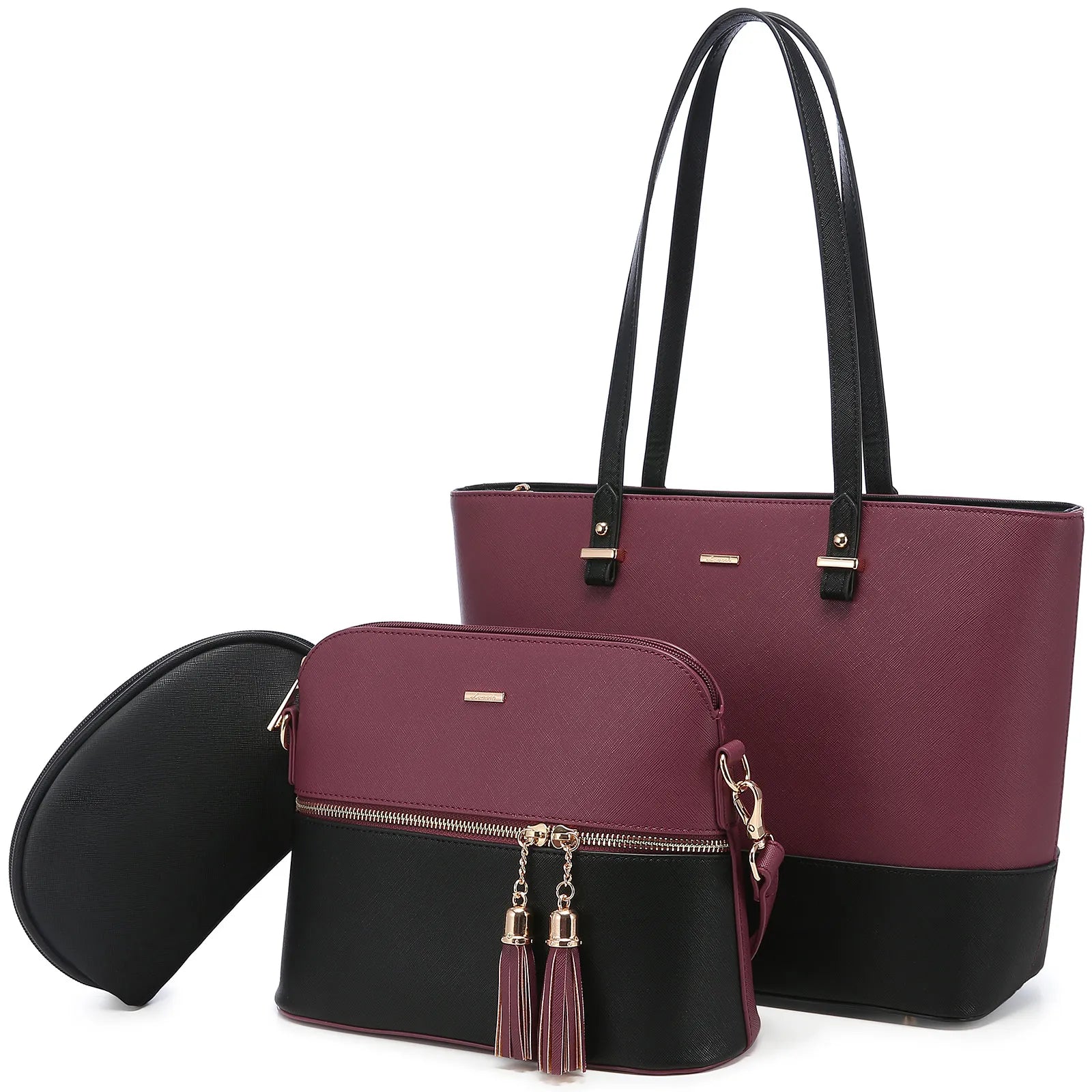 LOVEVOOK Wholesale 2022 3PCS Luxury Designers Woman Purse and Handbags Set PU Leather Shoulder Bags Women's Tote Bags
