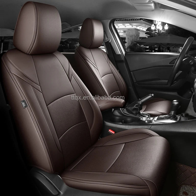 Hot Sale Car Seat Covers for Mazda 3 2014-2024 Full Set Luxury Leather Car Accessories Waterproof Car Seat Protector