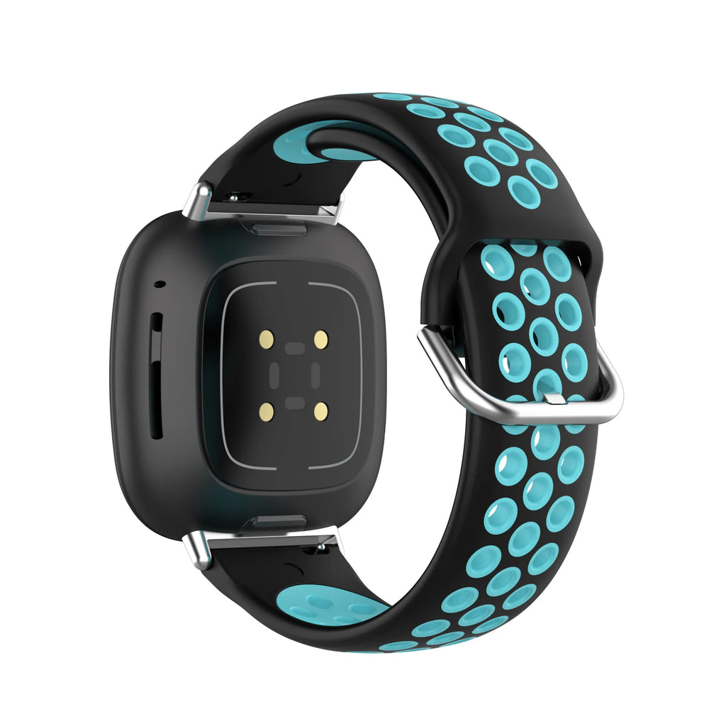 Colorful soft silicone sport wrist strap for Fitbit Versa 3 and Sense smartwatches by Tidesmit