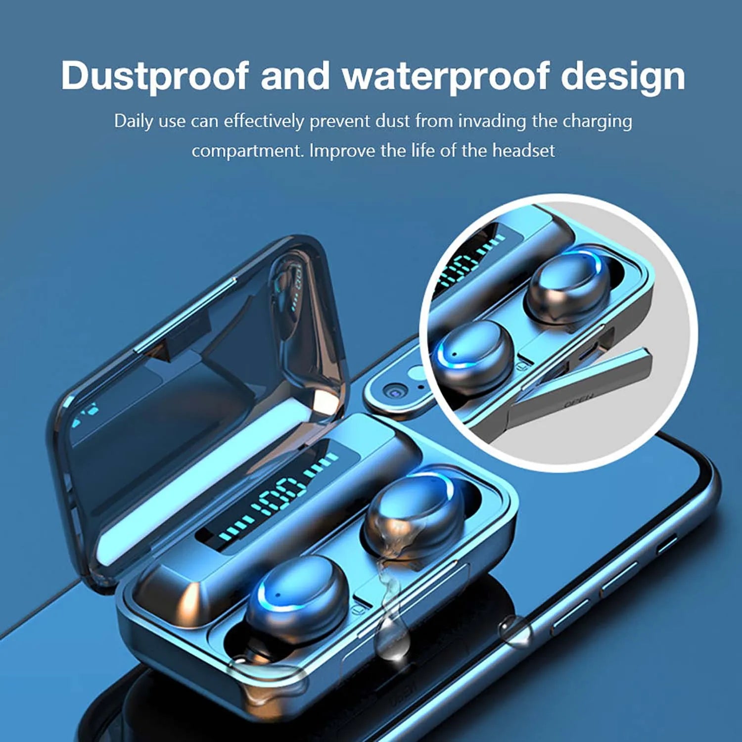 GAE-140 2021 Hot F9-5C Waterproof 9D Stereo Sports Earbuds TWS BT 5.0 Earphones Wireless Earphone Headsets with Charging Case Tidesmit