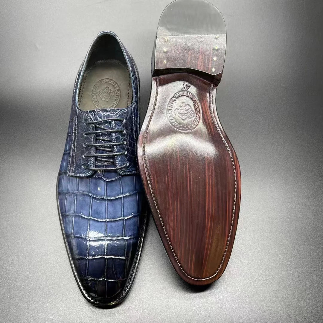 Goodyear Fashion Luxury Official Men Shoes Genuine Crocodile Leather High Quality Shoes Men Alligator Handmade Custom Shoes Men