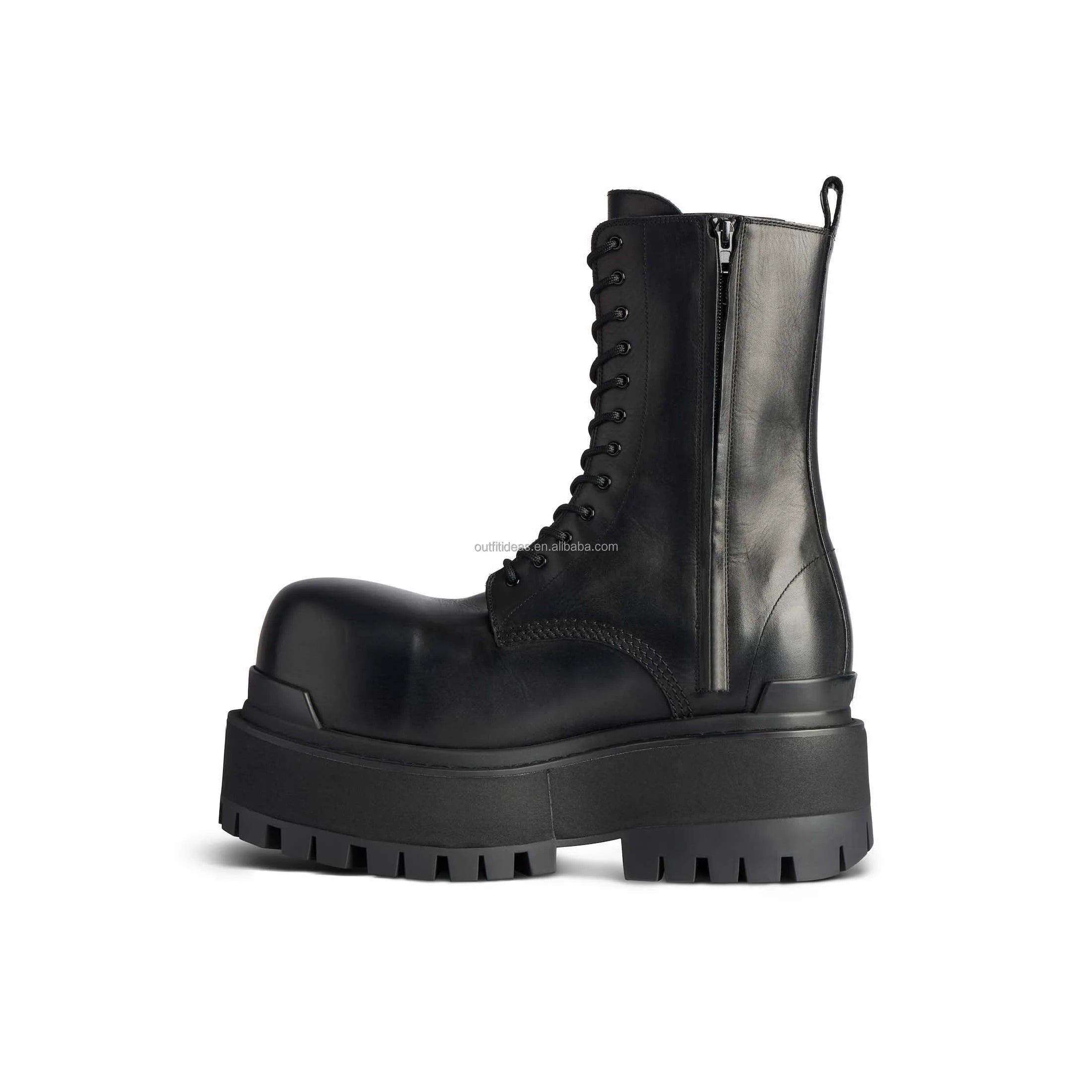 Exaggerated Sole 80mm Platform Height Extra Round Toe Worn-out Winter Luxury Leather Unisex Women Men Snow Boots Men Giant Boot