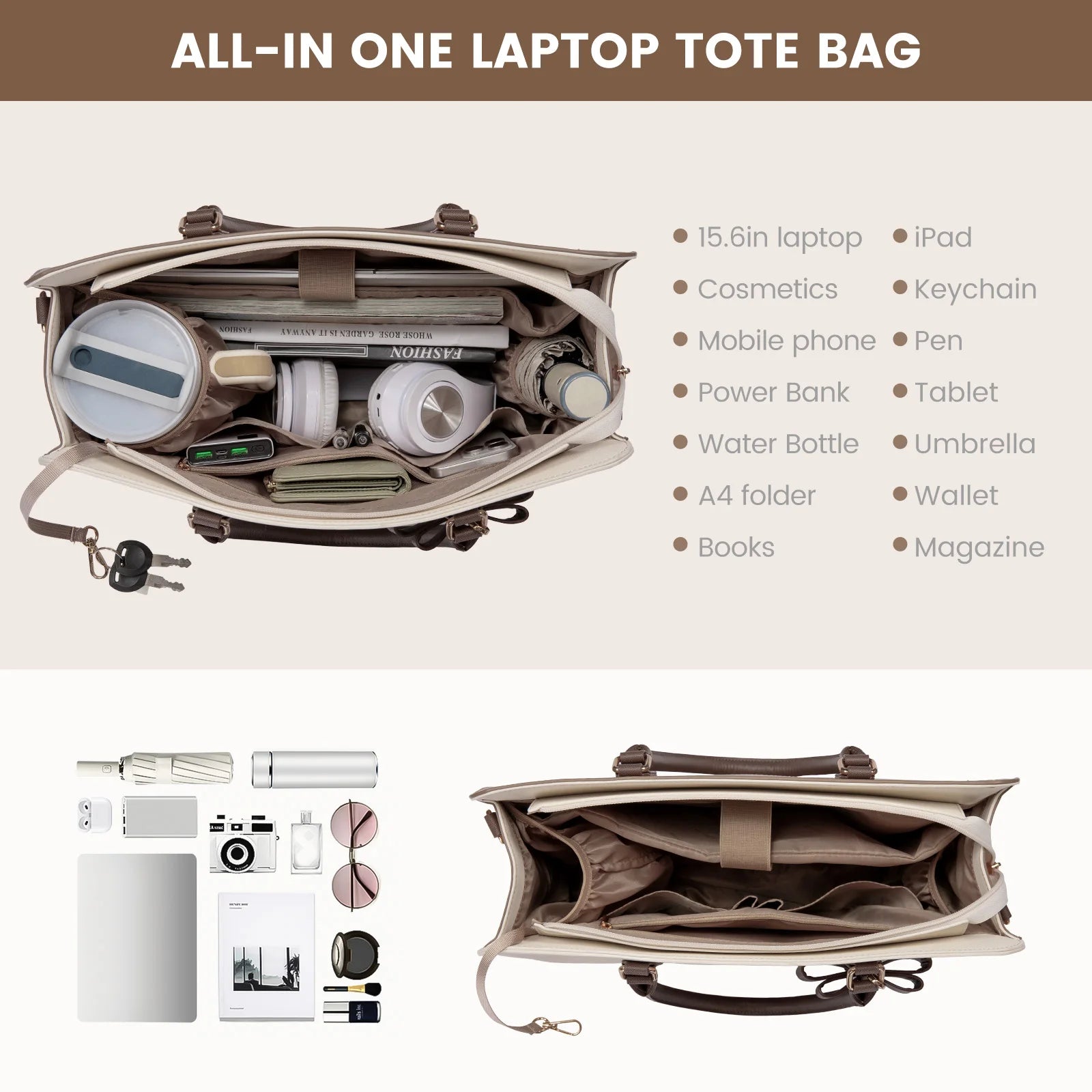 LOVEVOOK Wholesale Custom logo Luxury Shoulder Bags Large Capacity  Waterproof Work Office Nurses 15.6in Laptop Tote Handbags