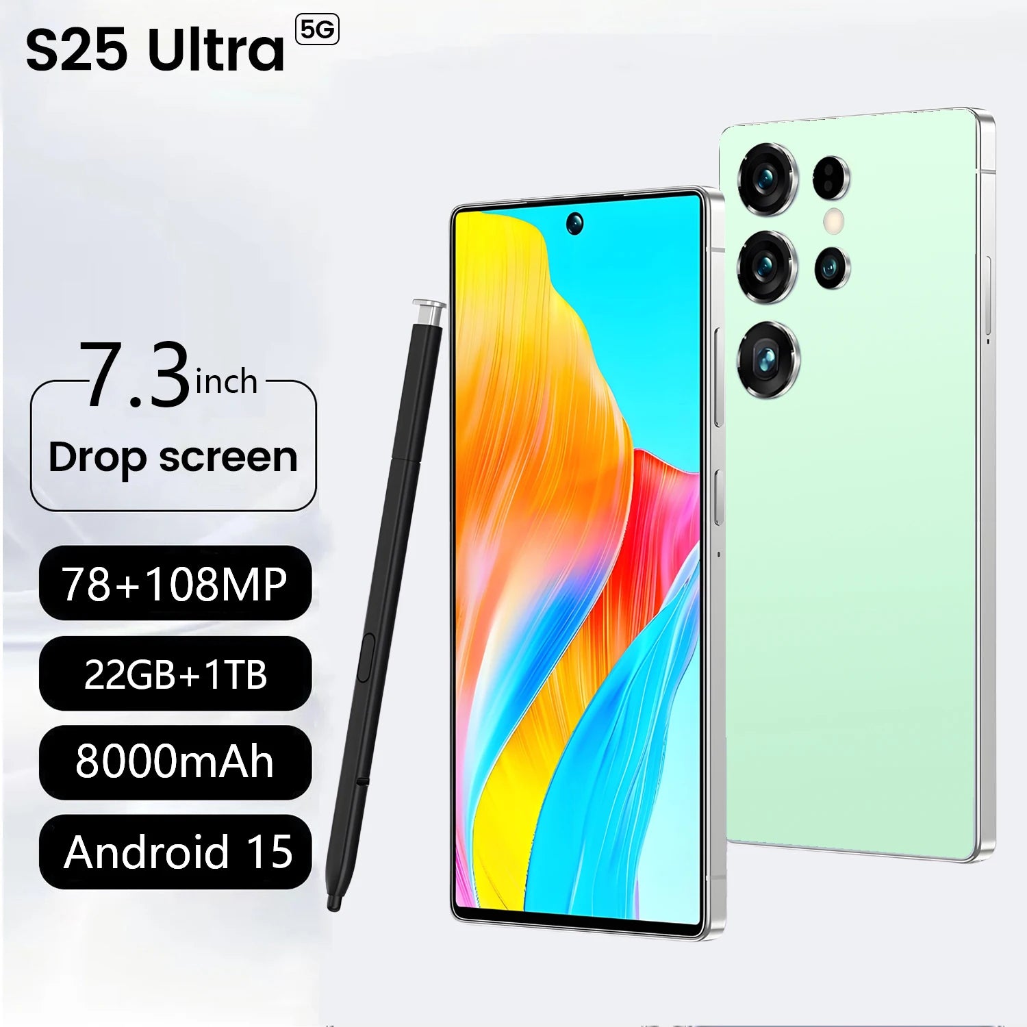 Real High Quality New S25 Ultra Smartphone 7.3 Inch Full Screen 22+1TB Android 15 S25 Ultra 5G Gaming Android Mobile Phones - Tidesmit