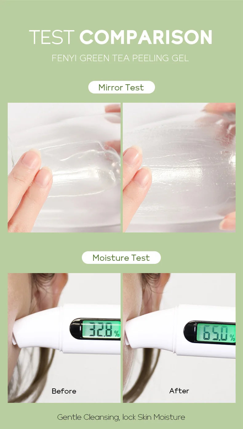 Facial Exfoliating Peeling Gel | Deep Pore Cleansing with Green Tea Scrubs Treatments Tidesmit
