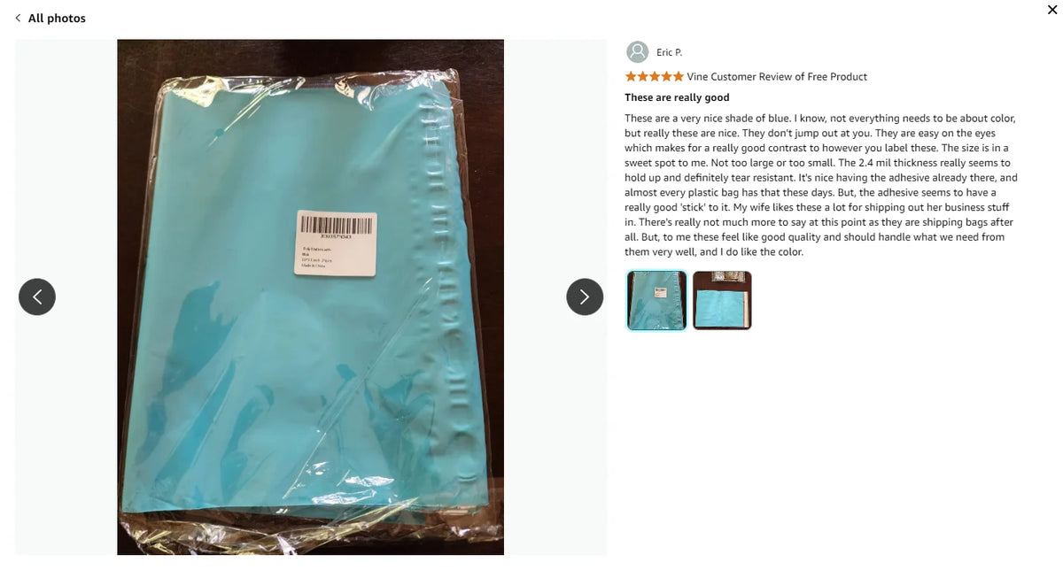 Blue 10x13 Inch Eco-Friendly Polyethylene Mailers Self-Adhesive Waterproof Tear-Resistant Shipping Bags for Garments 2-Day 5-Day