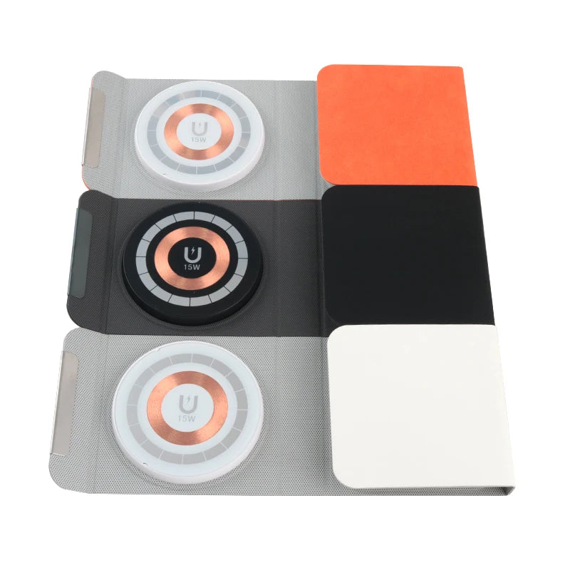 Multifunction Wireless Charger Mobile Phone & Accessories 3 in 1 Foldable 15w Fast Charging Wireless Charger Tidesmit