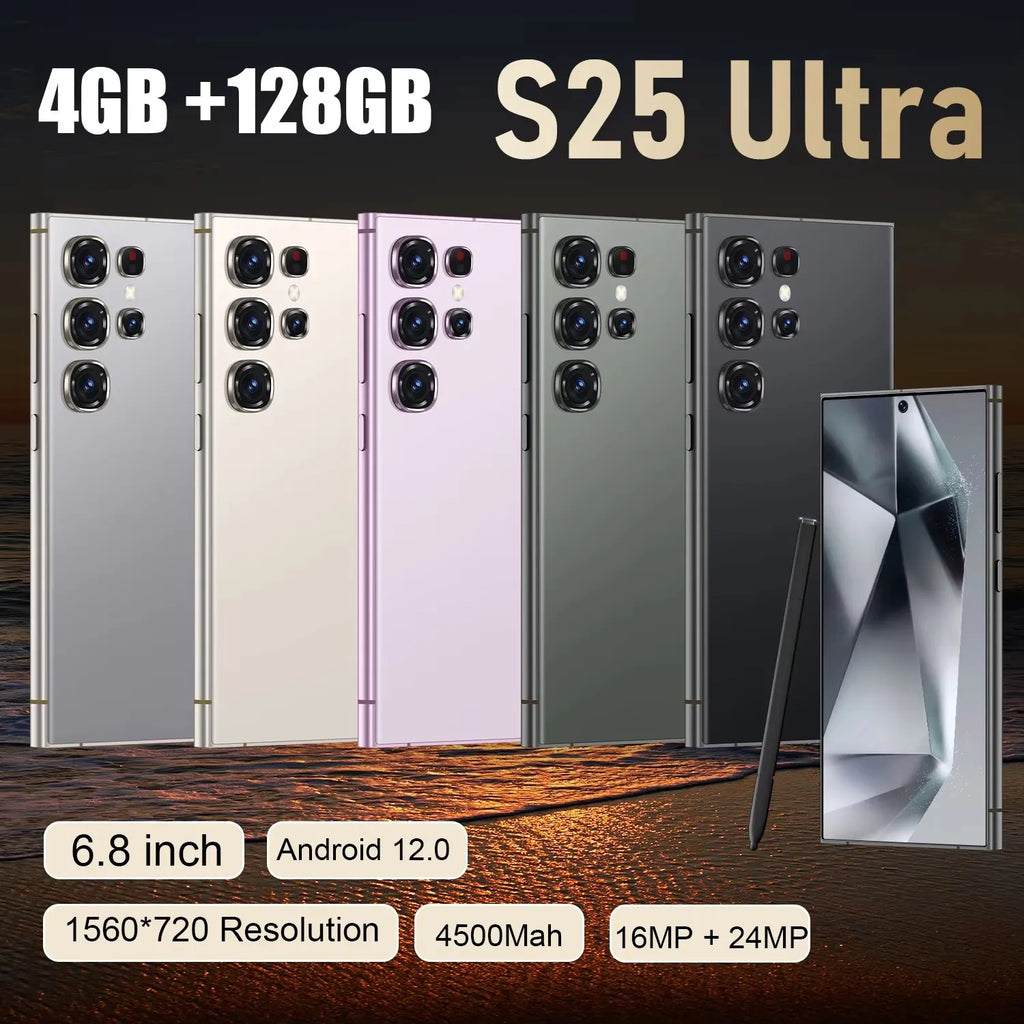 Tidesmit S25U smartphone with 4500mAh battery, 16MP camera, and fast charging in sleek modern design.